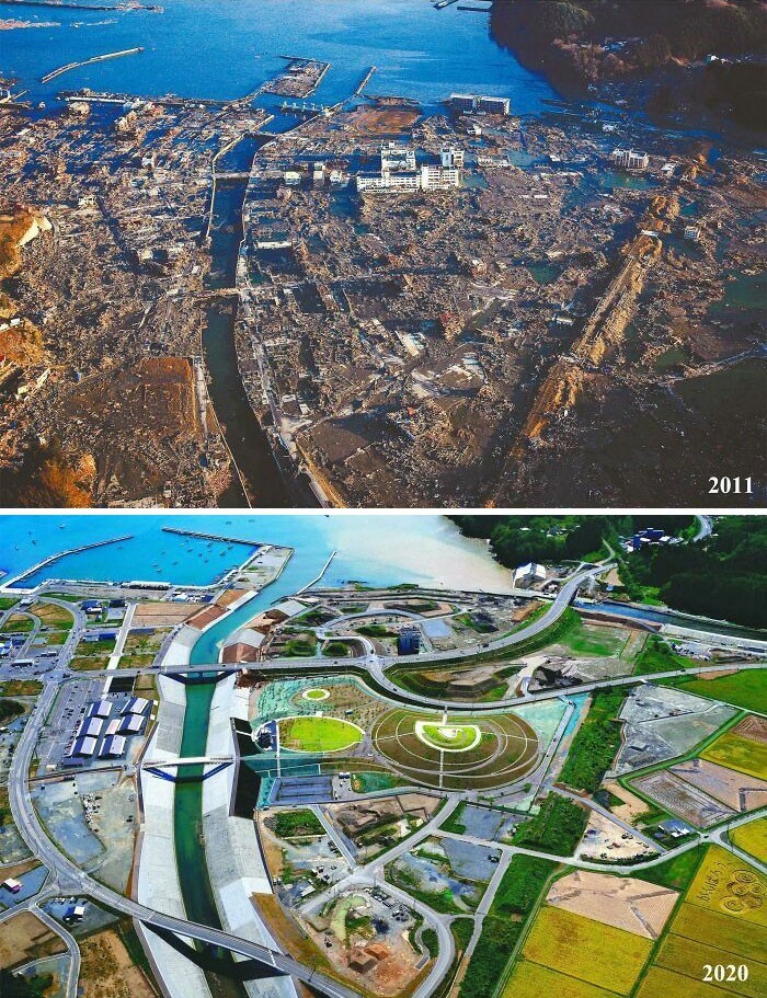 Minamisanriku, Japonia, 2011 vs. 2020