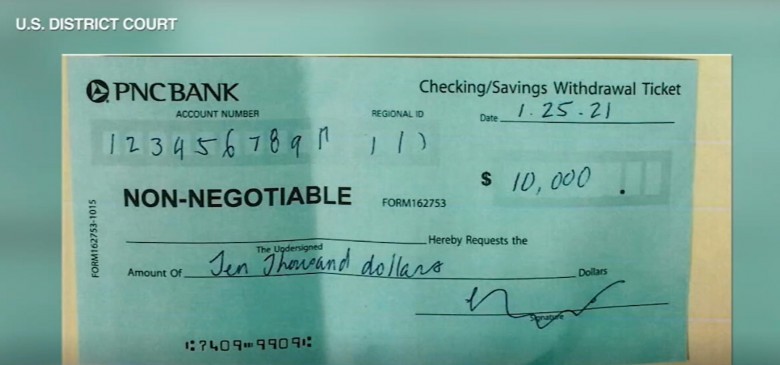 Dokumenty udostępnione przez Flores'a pracownikowi banku