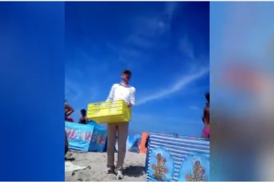 „Agata miała nogi jak stół i żarła jak wół” Tak się sprzedaje galaretkę na plaży w Mielnie!