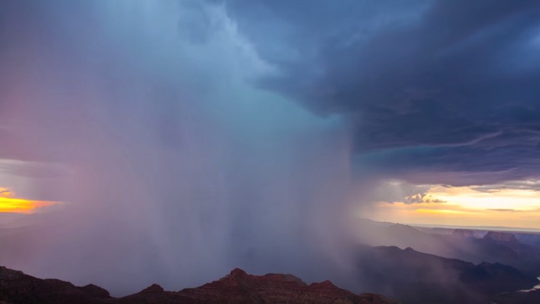 Burza w Wielkim Kanionie uchwycona na filmie. Majestatyczne piękno natury! 