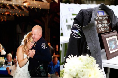Jej ojciec zginął na służbie, w dniu ślubu zastąpili go towarzysze służby. Prawdziwi bohaterowie.
