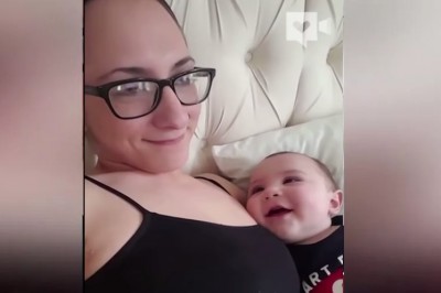 Nie oderwie wzroku od mamy choćby nie wiem co się stało! Maluszek  z którego miłość aż promieniuje! 