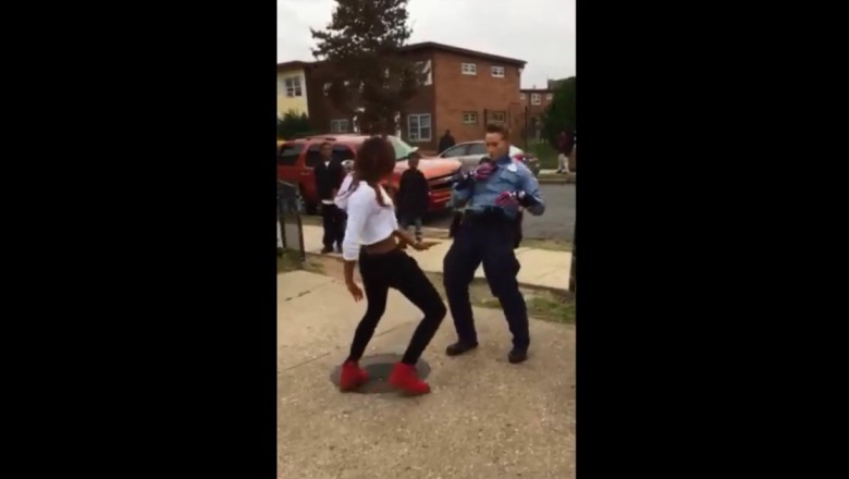 Policjantka podczas interwencji wyzywa nastolatkę na taneczny pojedynek! Zobacz efekt! 