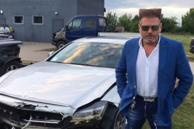 Rutkowski rozbił srebrnego Mercedesa i nagrywa o tym filmik! Lansik musi być