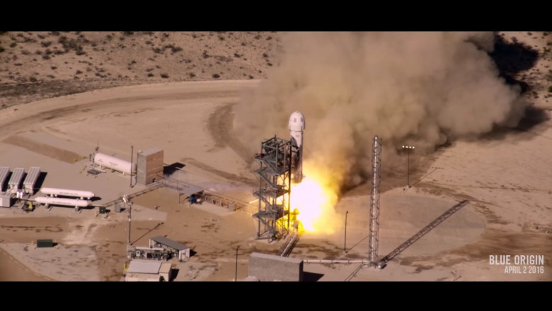 Start i udane lądowanie wielkiej rakiety! Zobacz efektowne wideo z testów rakiety Blue Origin.