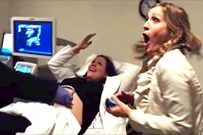 Takiej reakcji na badanie ultrasonografem na pewno się niespodziewani. Rodzinna niespodzianka.