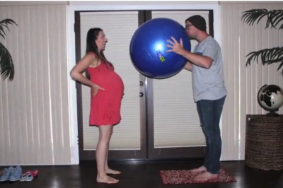 Tata nadmuchał wielki niebieski balon. Zobacz co w tym czasie działo się z brzuchem mamy!