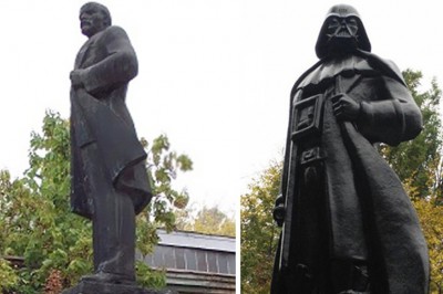 Ten artysta przerobił pomnik Lenina na statuę Dartha Vadera! Ukraina wie jak się bawić! 