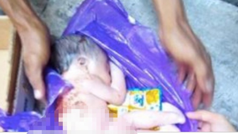 Kobieta znajduje porzucone dziecko w swoim koszu na śmieci! Było w opłakanym stanie! 
