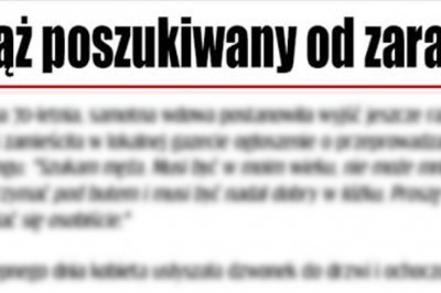 Starsza samotna wdowa poszukiwała kandydata na męża! Miała dość szczególne wymagania!