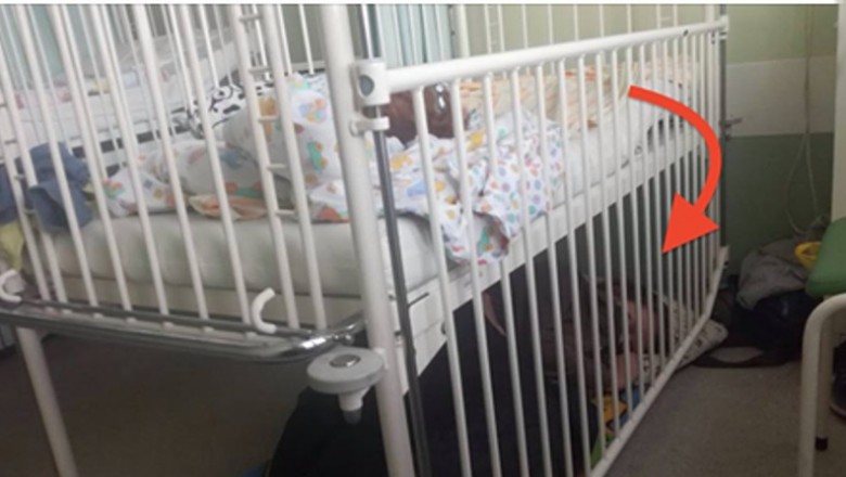 Przemęczona mama śpi pod szpitalnym łóżeczkiem dziecka! Poruszony tata umieszcza zdjęcie w sieci!
