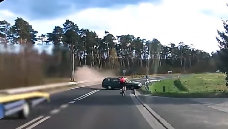 Wstrząsające nagranie z potrącenia rowerzystki pod Zieloną Górą! Pijanego kierowcę zatrzymali świadkowie! 