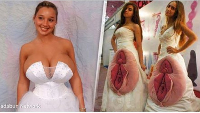 24 najdziwniejsze suknie ślubne, jakie kiedykolwiek widziałaś! Niektóre z nich to prawdziwe koszmarki!