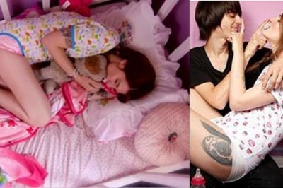 Ma 21 lat, a chodzi w pieluchach i śpi w dziecięcym łóżeczku! Jej starszy chłopak gra rolę jej taty! 