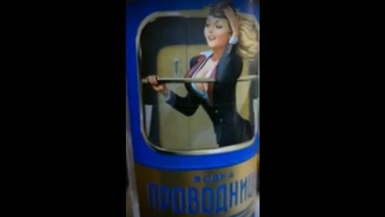 Mistrzowska etykieta na butelce rosyjskiej wódki. To dopiero pomysł