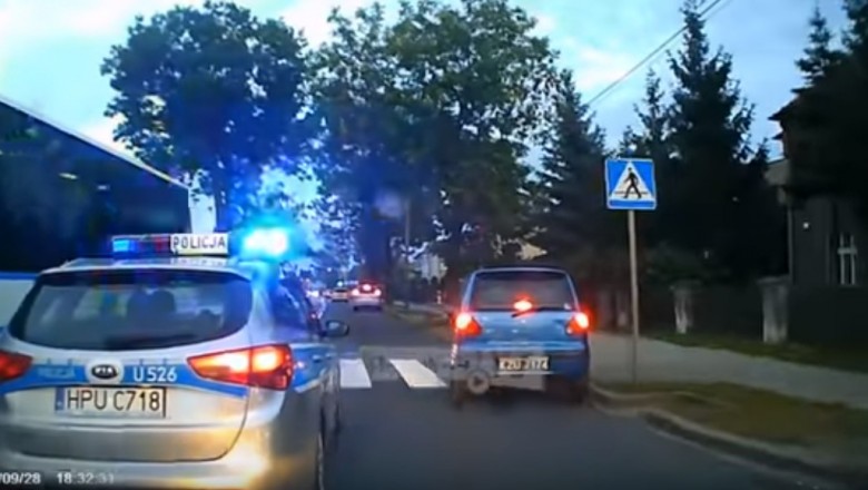 Dramatyczne nagranie z policyjnej eskorty chłopca, który połknął agrafkę - Ostrów Wielkopolski