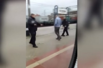 Seba wystartował do SOK-istów, zabrał pałkę i sobie poszedł. Nagranie z zajścia w Tczewie