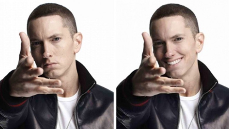 Grafik przerobił zdjęcia Eminema tak, że raper szeroko się na nich uśmiecha. Efekt zwala z nóg 