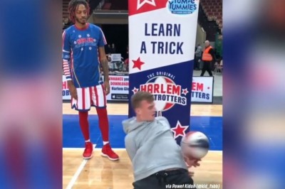 Polski mistrz freestyle'u strollował Harlem Globetrottersa. I kto kogo teraz uczy trików?