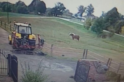 TIR driftuje na zakręcie wyrzucając busa z drogi. Wypadek koło Bisztynka