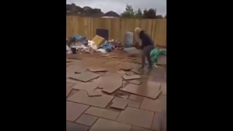 Ekipa budowlana nie dostała zapłaty, więc demoluje to co zrobiła w ogrodzie