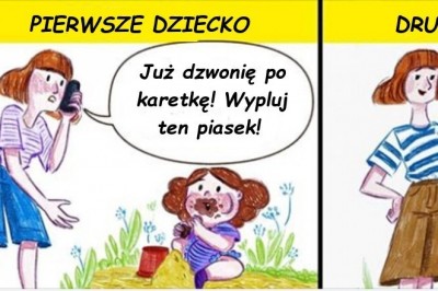 Życiowe obrazki, świetnie obrazujące różnicę między pierwszym i drugim dzieckiem