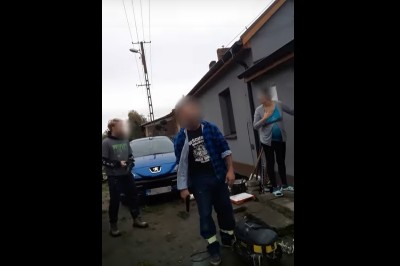 Konkretna jazda klienta i budowlańca. Walił do niego z wiatrówki 