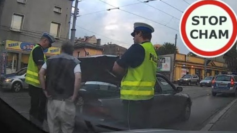 Zatrzymanie nawalonego kierowcy w Katowicach. Jechał bez opon
