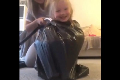 Sprytna mamusia wymyśliła zabawę dla córki. Chyba ją trochę zaskoczyła