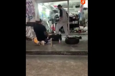 Mati, ty przydepnij, a ja podpalę. Dwóch specjalistów od wulkanizacji 