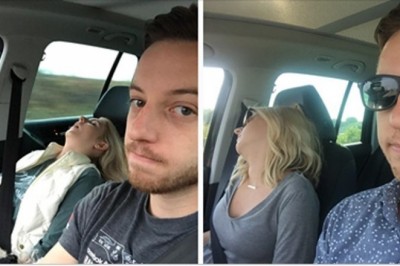 Mąż zawsze robił fotkę żonie gdy ta zasypiała w podróży. Jej miny są genialne