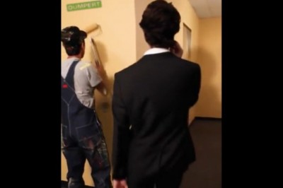 Malowanie ścian w pracy. Dziwniejszego filmiku dzisiaj nie zobaczysz