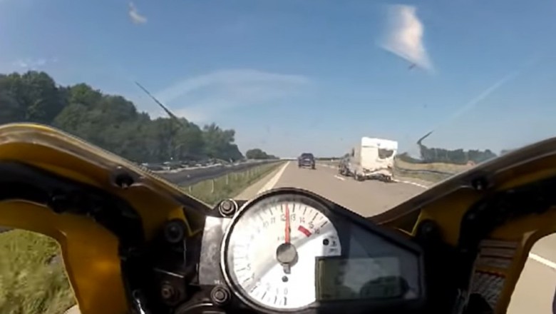 Ostre hamowanie na autostradzie. Musiał najeść się strachu
