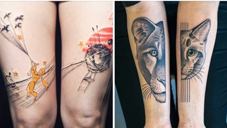 Te niezwykłe rozdzielone tatuaże po połączeniu to prawdziwa poezja dla oczu