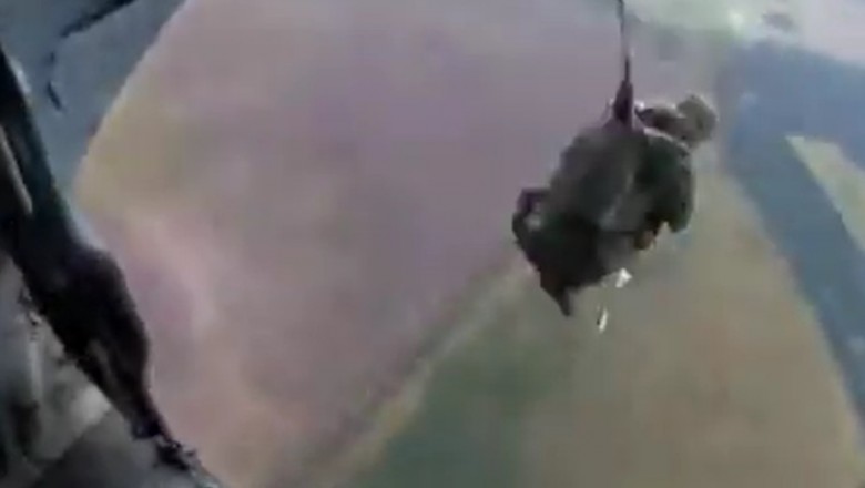 Nieudany skok ze spadochronem. Nagranie z samolotu i z ziemi
