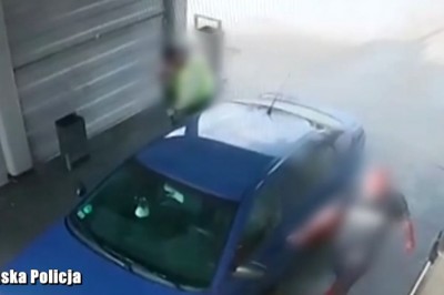 Mył auto kiedy wsiadł do niego złodziej. Nagranie ze Wschowy 
