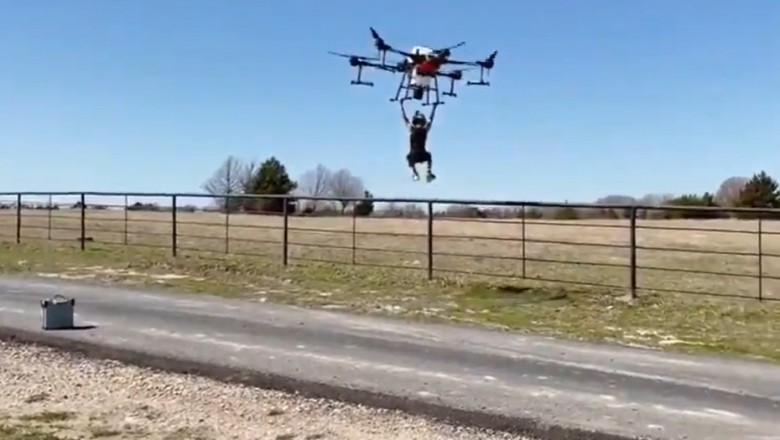 Ojciec testuje drona za pomocą syna. Daleko nie poleciał 