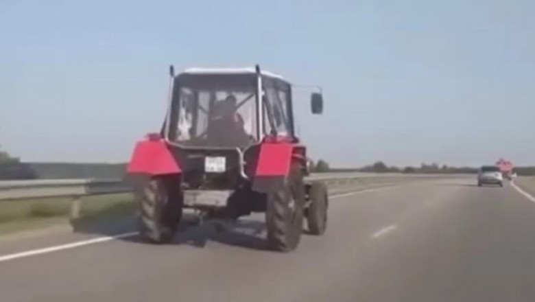 Lecisz sobie prawym pasem autostrady, a tu z lewej ciśnie traktor