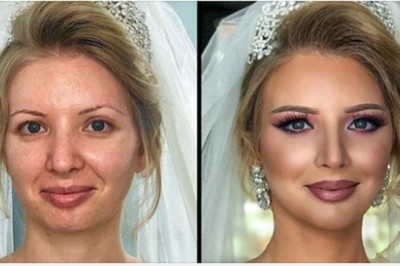 19 niesamowitych przemian Panien Młodych. Przed i po nałożeniu ślubnego makijażu