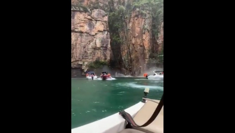 Klif zmiażdżył łódź z turystami. Szokujące nagranie z Brazylii
