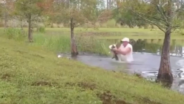 Wyciągnął aligatora z wody, otworzył mu paszczę i uratował swojego psa
