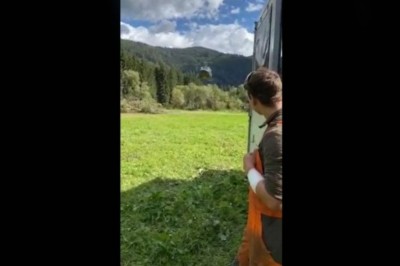 Lądowanie helikoptera może być niebezpieczne. Ten gość już to wie