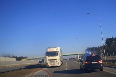 Cudem uniknął zderzenia z TIR-em jadącym pod prąd na S8