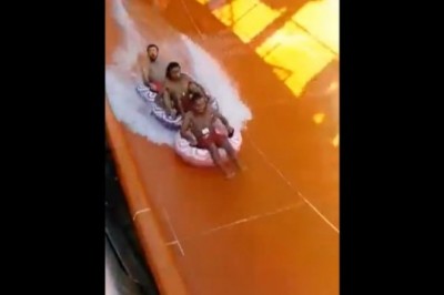 Chciał się popisać na zjeżdżalni, ale momentalnie tego pożałował