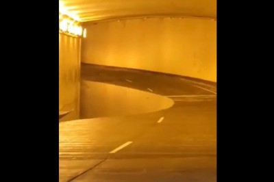 Gość zauważył ogromną dziurę w tunelu. Ryzykanci przejechali 