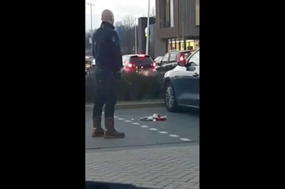 Facet daje szybką lekcję kobiecie wyrzucającej śmieci z auta