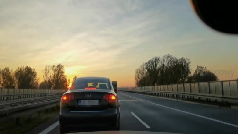 Gość wyhamował cały lewy pas, żeby sprawdzić swoje auto