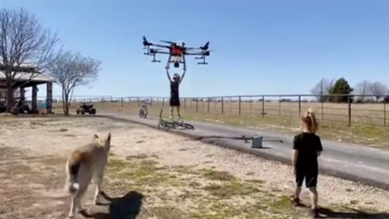 Ojciec postanowił za pomocą syna testować drona