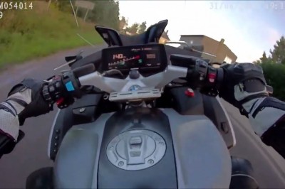 Policjant na motocyklu i pościg za nietrzeźwym motocyklistą - Słupsk 