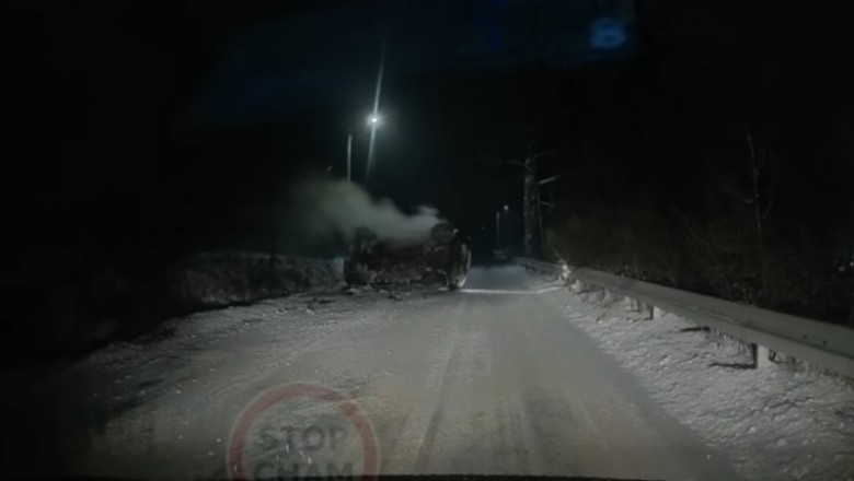 14-latek dachował samochodem w Chochołowie - nagranie